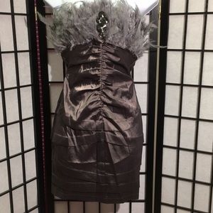 Runway Couture Feathery Party Dress Size S